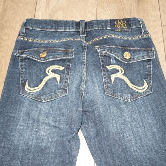 Rock & Republic Kasandra Gold Studded Bootcut Jeans Size‎ 8 - Picture 5 of 8